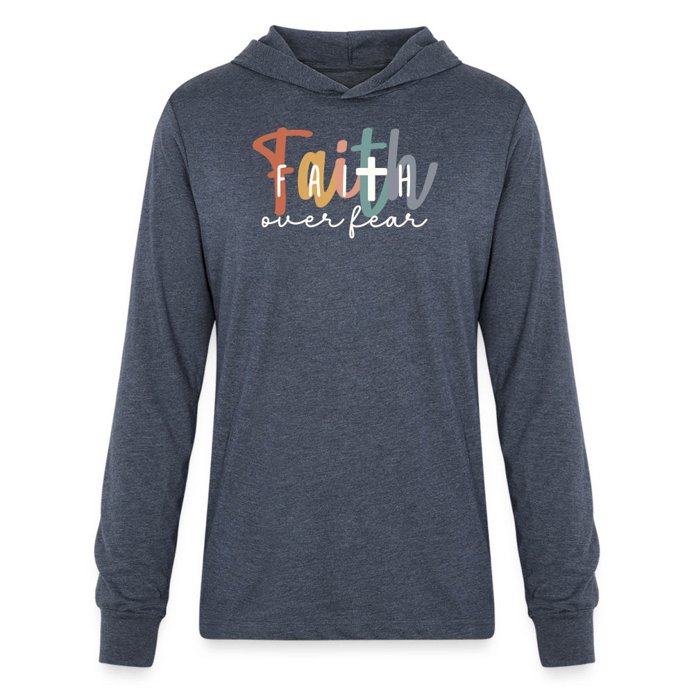 Faith Over Fear Men's Long Sleeve Shirt - heather navy