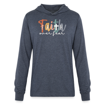 Faith Over Fear Men's Long Sleeve Shirt - heather navy