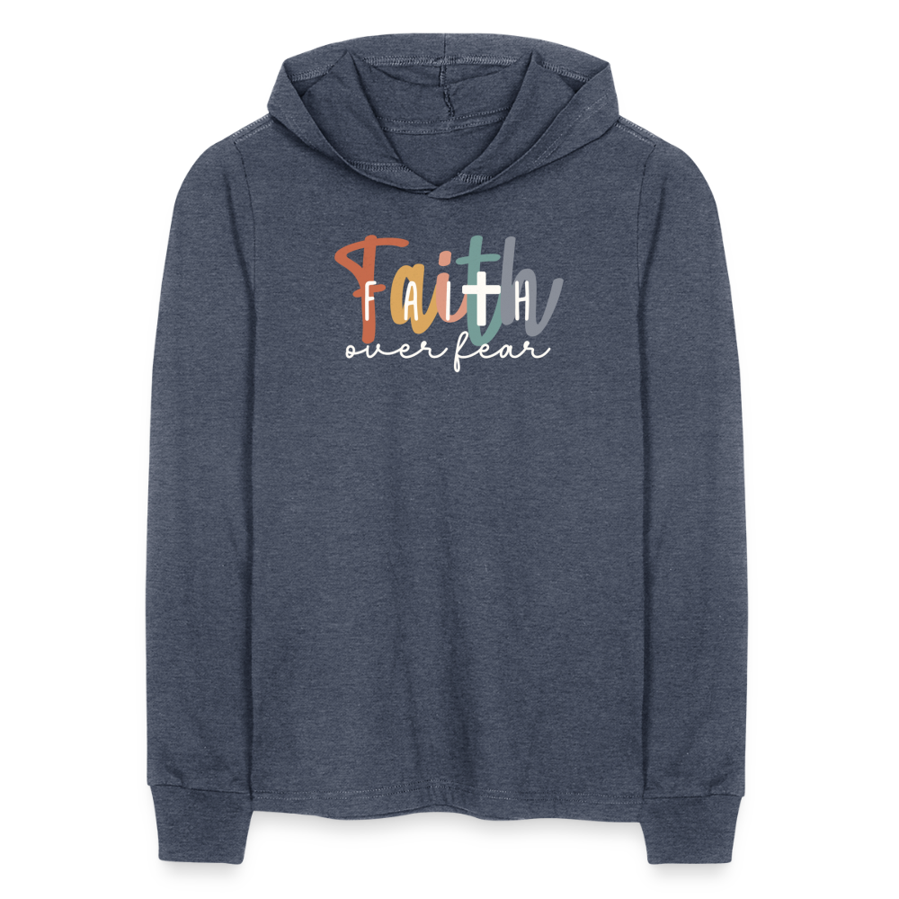 Faith Over Fear Men's Long Sleeve Shirt - heather navy