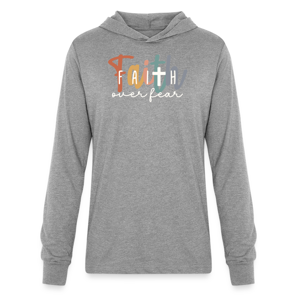 Faith Over Fear Men's Long Sleeve Shirt - heather grey