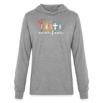 Faith Over Fear Men's Long Sleeve Shirt - heather grey