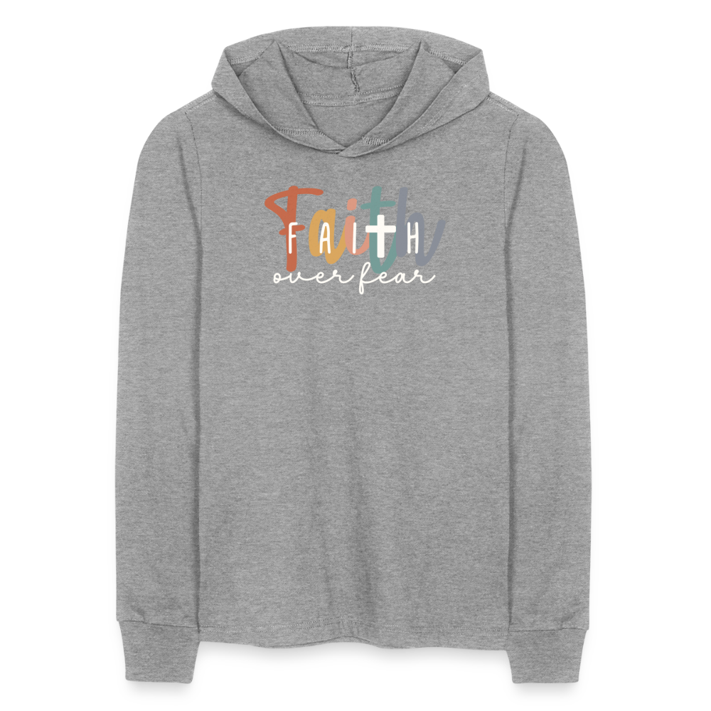 Faith Over Fear Men's Long Sleeve Shirt - heather grey