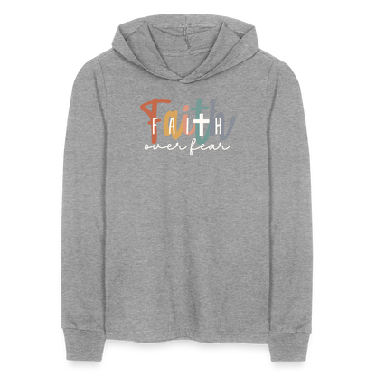 Faith Over Fear Men's Long Sleeve Shirt - heather grey