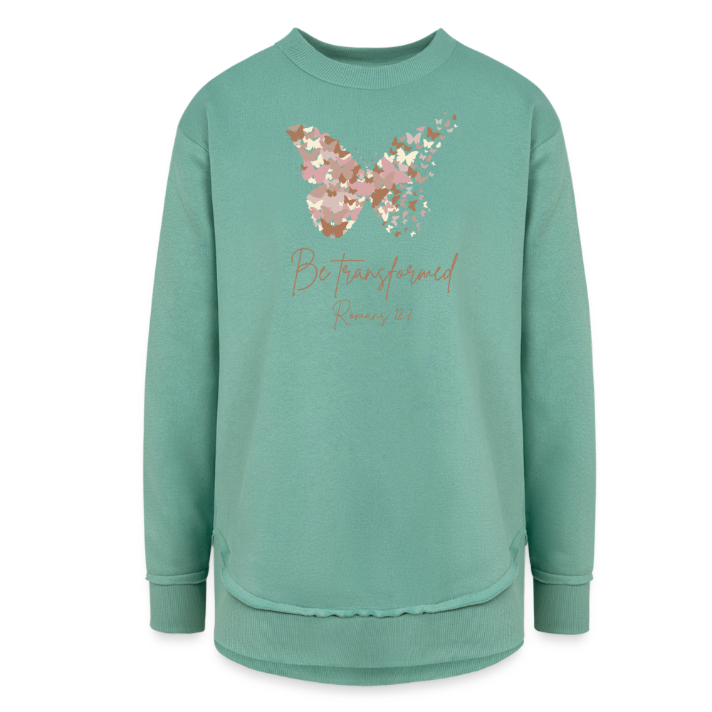 Be Transformed Romans 12:2 Women’s Long Sleeve Tunic - saltwater