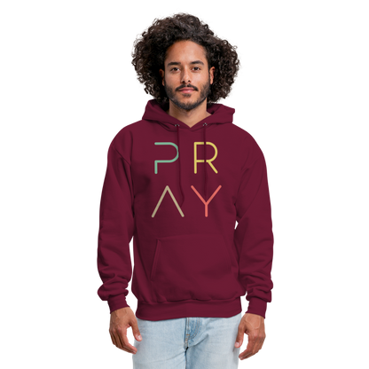 Pray Men's Hoodie - burgundy