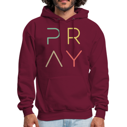 Pray Men's Hoodie - burgundy