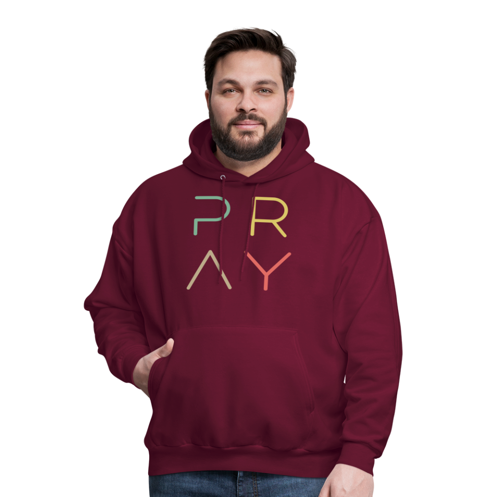 Pray Men's Hoodie - burgundy