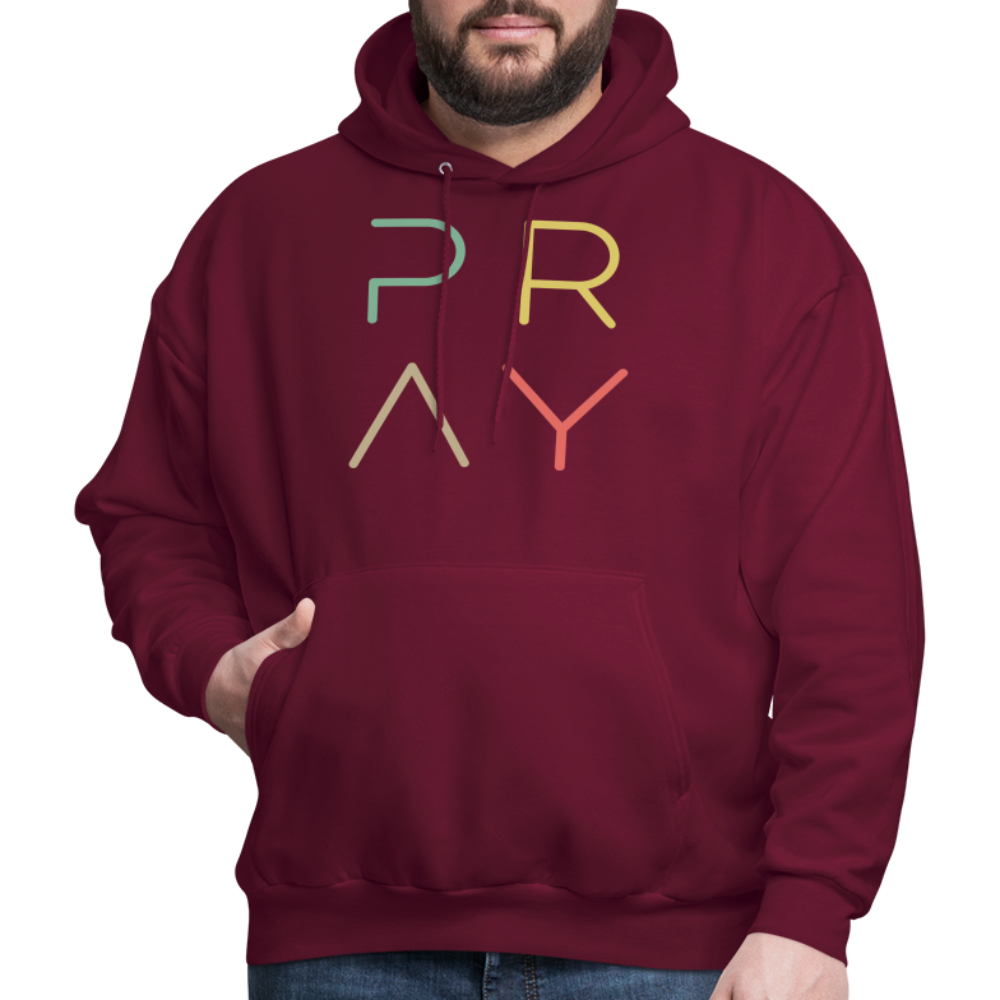 Pray Men's Hoodie - burgundy