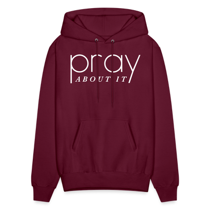 Pray About It Men's Hoodie - burgundy