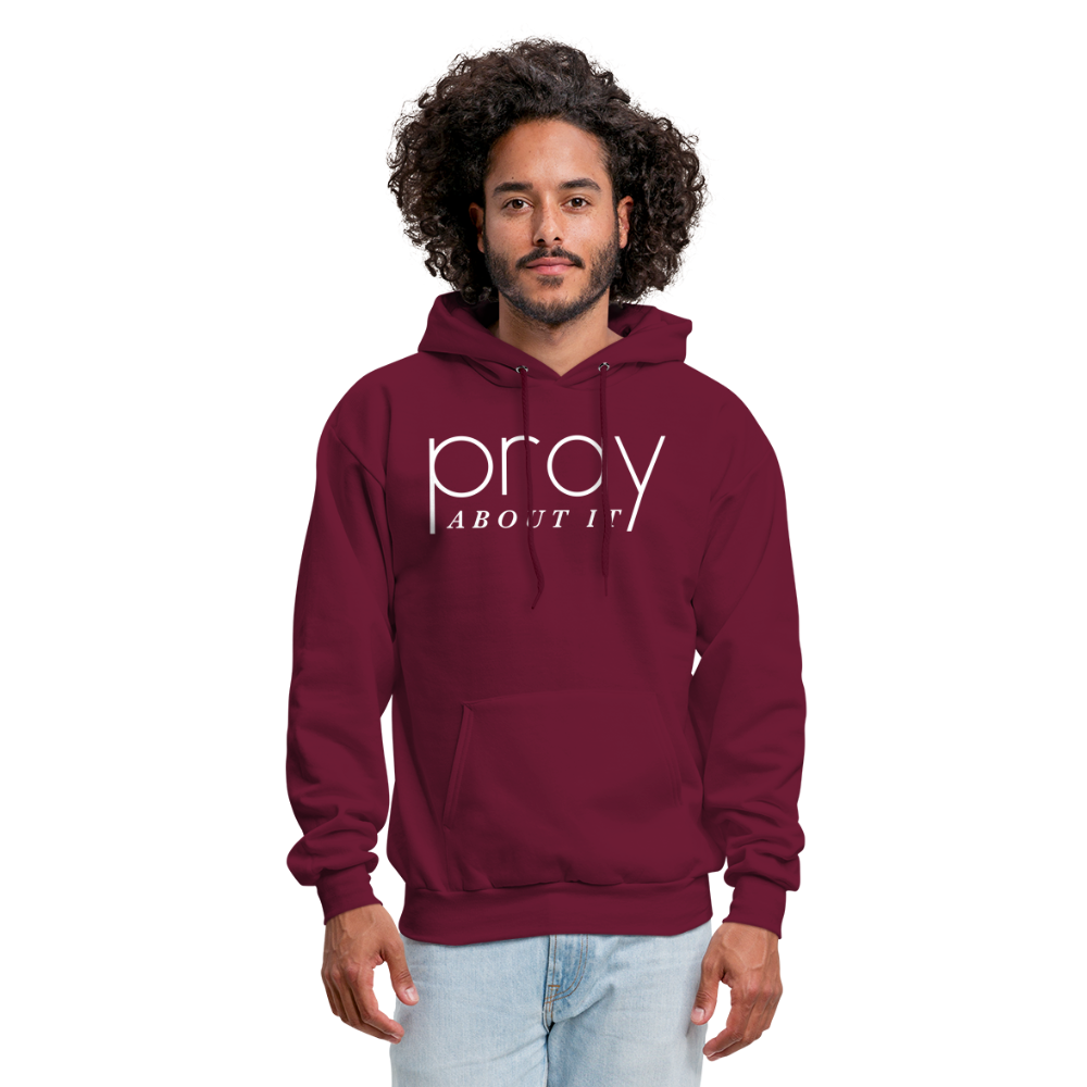 Pray About It Men's Hoodie - burgundy