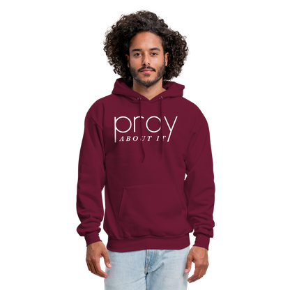 Pray About It Men's Hoodie - burgundy