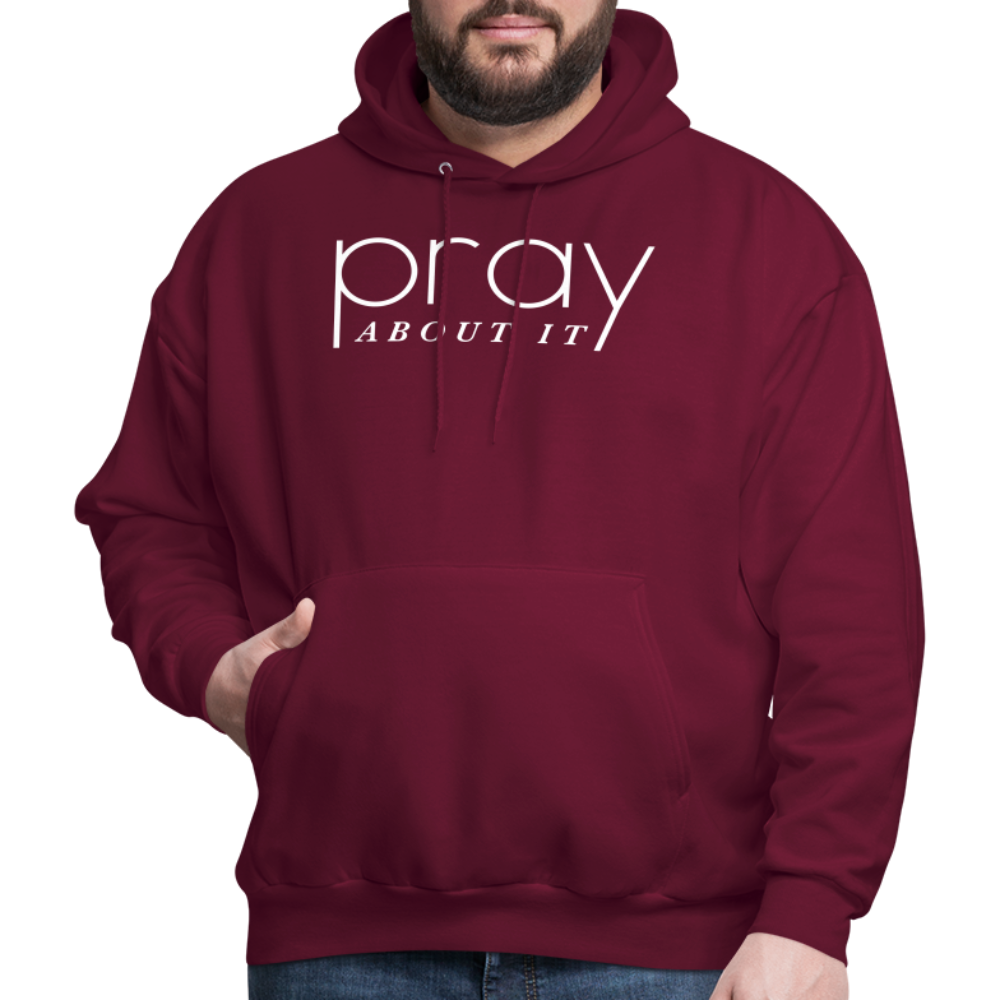 Pray About It Men's Hoodie - burgundy