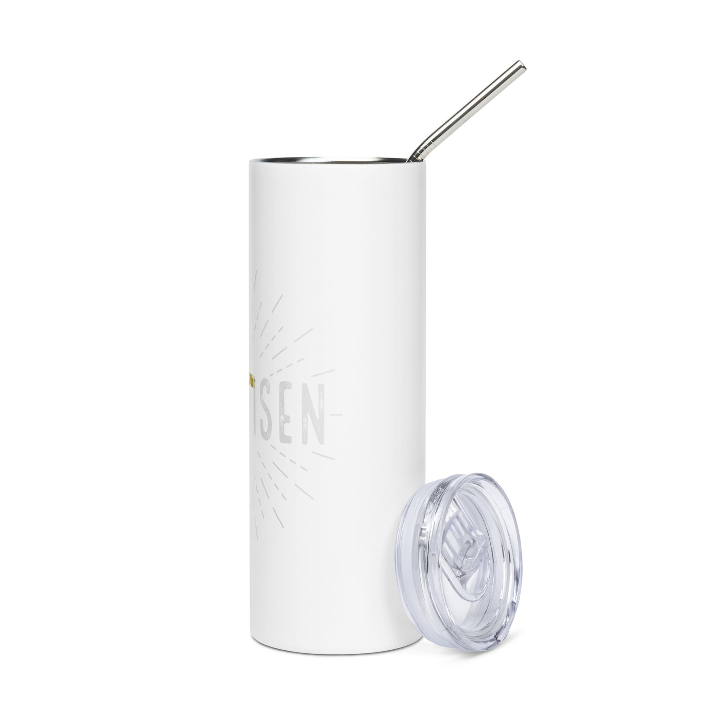 He is Risen Stainless Steel Tumbler with Metal Straw