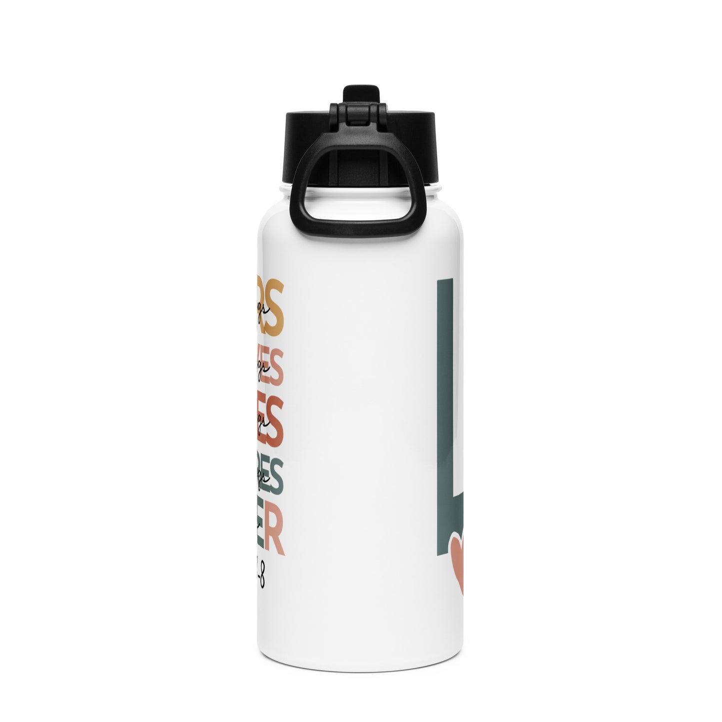 Love Stainless Steel Water Bottle with a Straw Lid