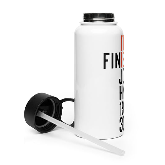 It is Finished Stainless Steel Water Bottle with a Straw Lid