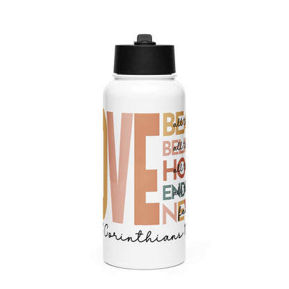 Love Stainless Steel Water Bottle with a Straw Lid