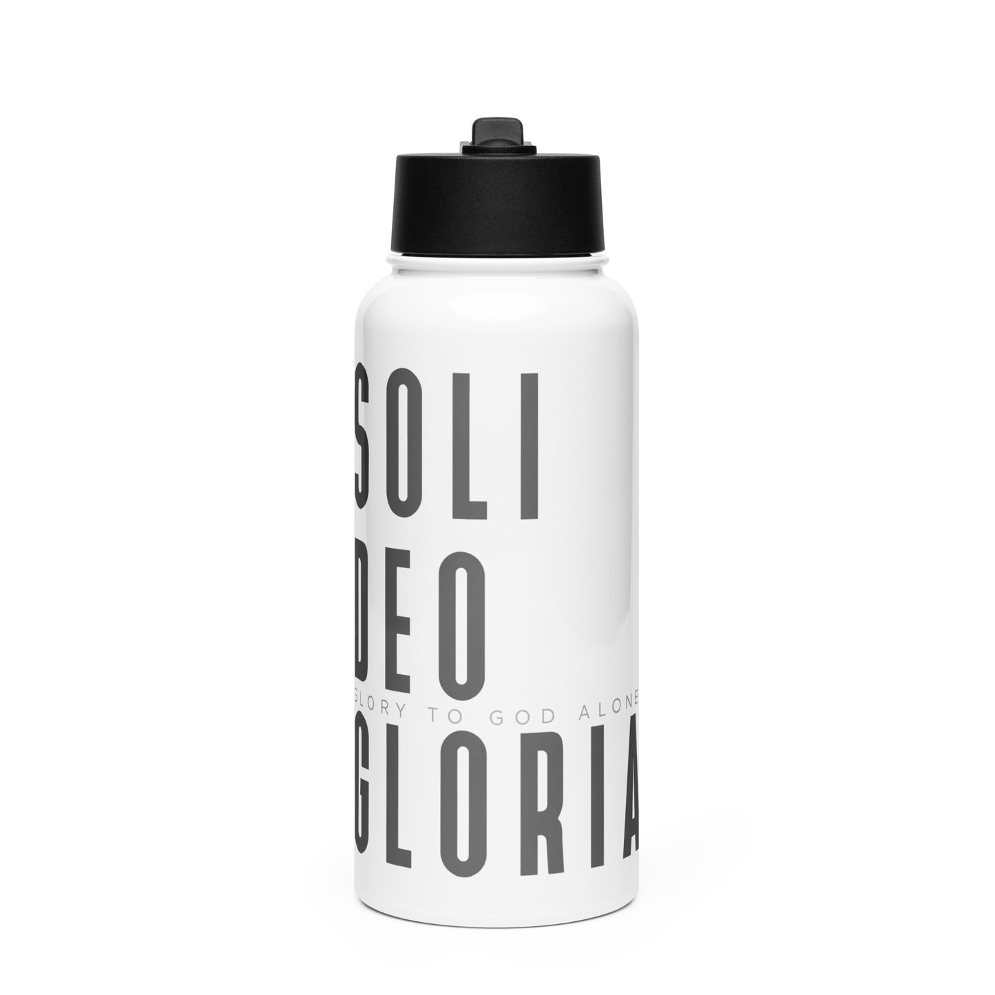 Soli Deo Gloria Stainless Steel Water Bottle with a Straw Lid