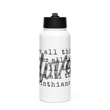 Love Stainless Steel Water Bottle with a Straw Lid