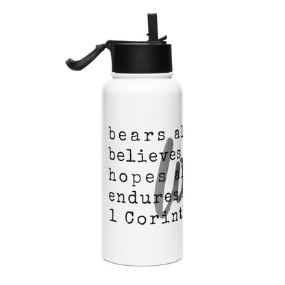 Love Stainless Steel Water Bottle with a Straw Lid