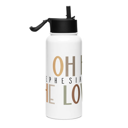 Oh How He Loves Us Stainless Steel Water Bottle with a Straw Lid