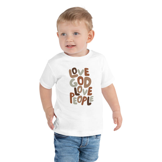 Love God Love People Toddler Short Sleeve Tee