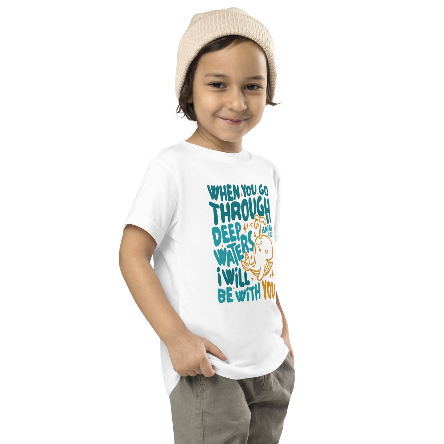 When You Go Through Deep Waters Toddler Short Sleeve Tee