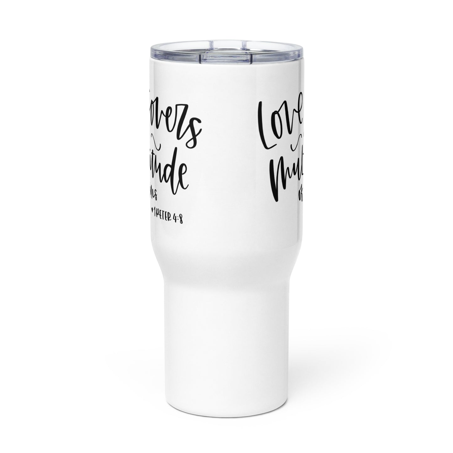 Love Covers a Multitude of Sins Travel mug with Handle