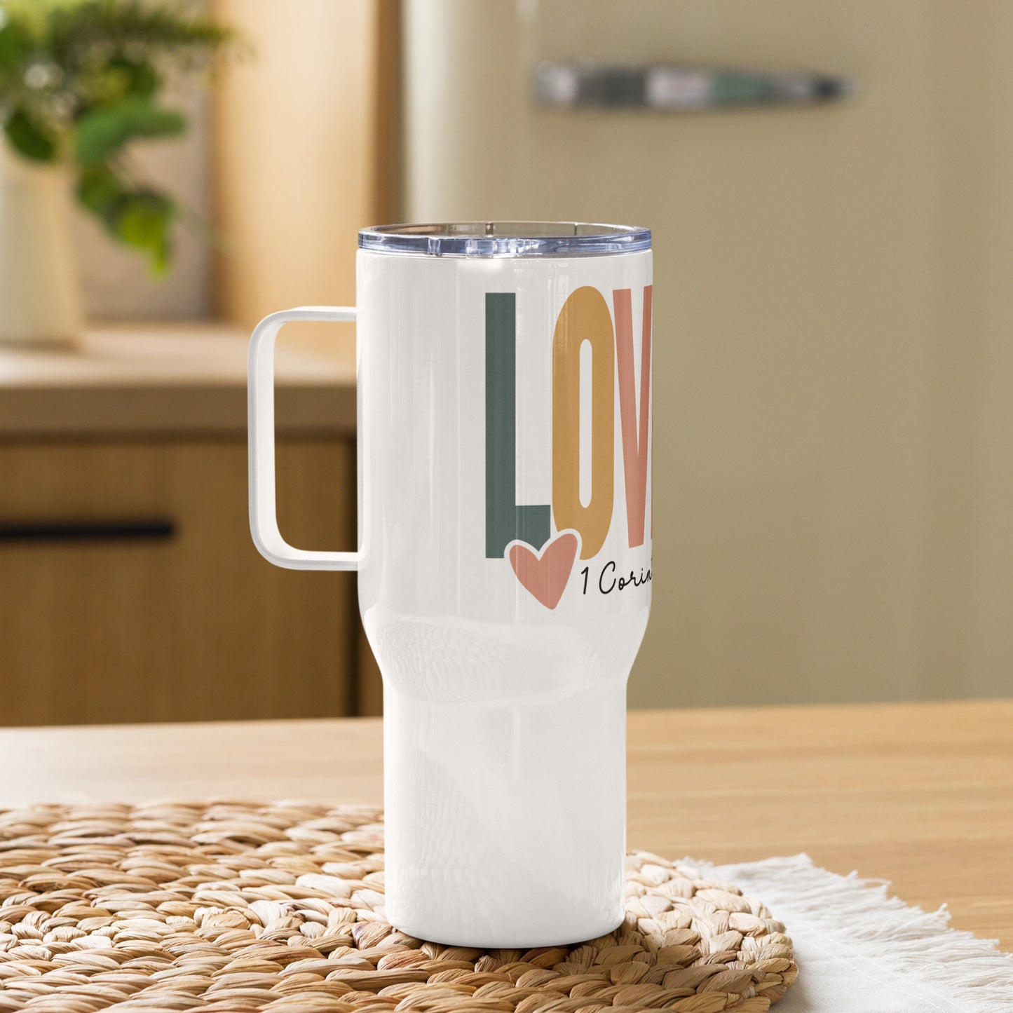 Love Bears Believes Hopes Endures Travel mug with Handle