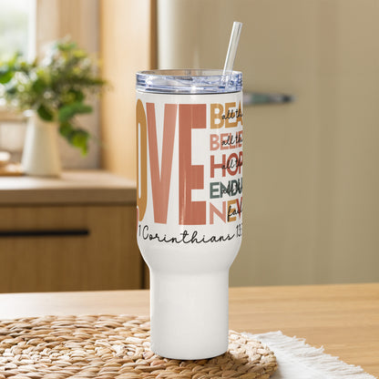 Love Bears Believes Hopes Endures Travel mug with Handle