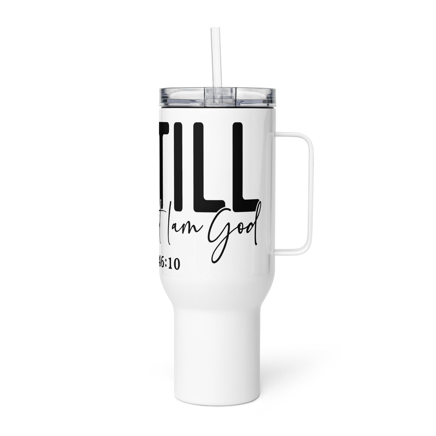 Travel mug with a handle