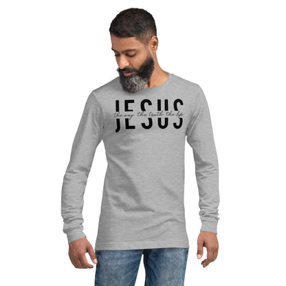 Jesus the Way the Truth the Life Men's Long Sleeve Tee