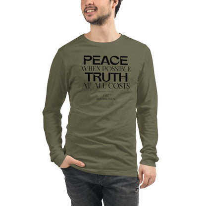 Peace when Possible Truth at All Costs Reformation Day Unisex Long Sleeve Tee