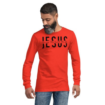 Jesus the Way the Truth the Life Men's Long Sleeve Tee