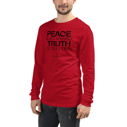 Peace when Possible Truth at All Costs Reformation Day Unisex Long Sleeve Tee