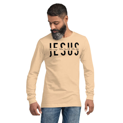 Jesus the Way the Truth the Life Men's Long Sleeve Tee