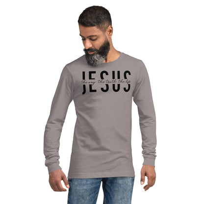 Jesus the Way the Truth the Life Men's Long Sleeve Tee