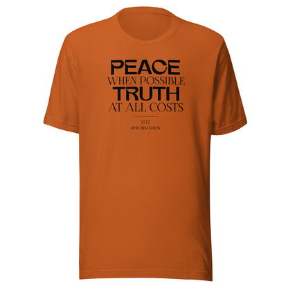 Peace when Possible Truth at All Costs Reformation Day Men's T-shirt