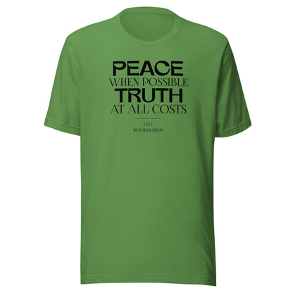 Peace when Possible Truth at All Costs Reformation Day Men's T-shirt