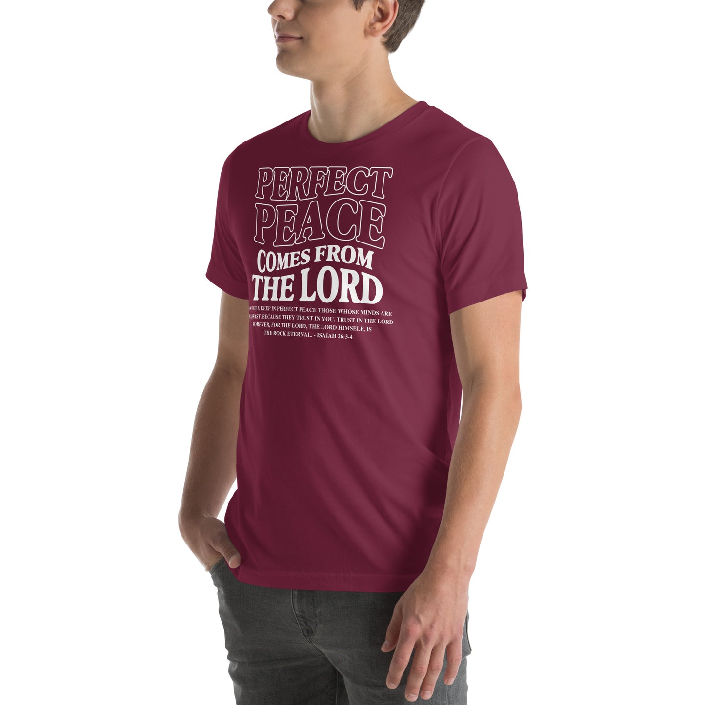 Perfect Peace Comes from the Lord (W) Men's T-shirt