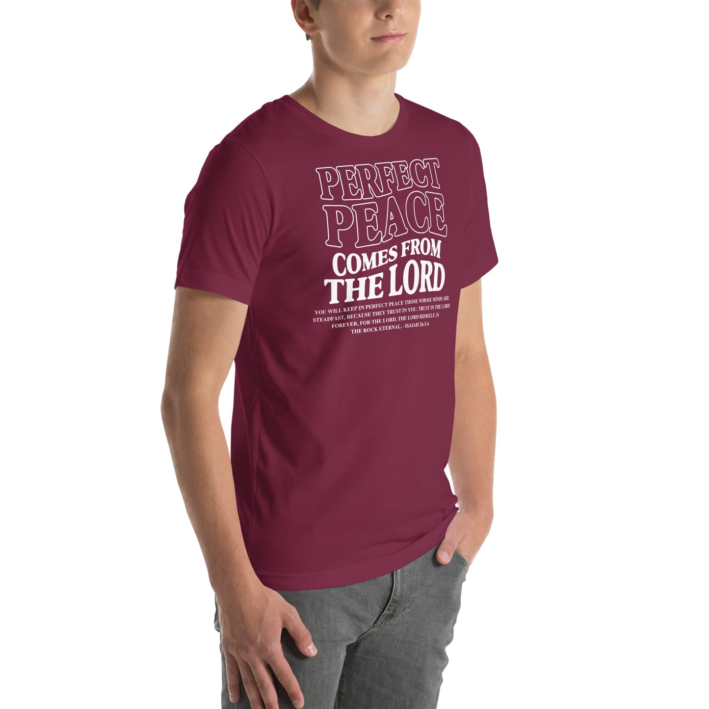 Perfect Peace Comes from the Lord (W) Men's T-shirt