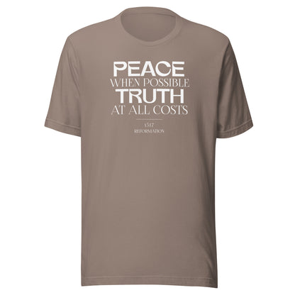 Peace when Possible Truth at all Costs Reformation Day Men's T-shirt