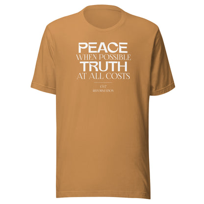 Peace when Possible Truth at all Costs Reformation Day Men's T-shirt