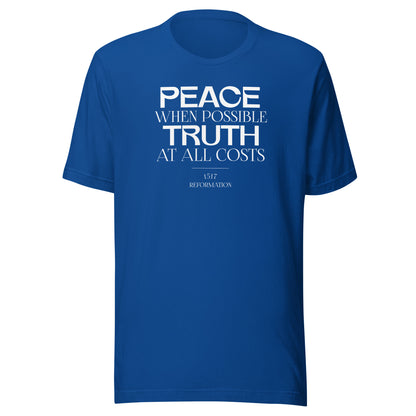 Peace when Possible Truth at all Costs Reformation Day Men's T-shirt