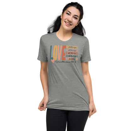 Love 1 Corinthians 13:7-8 Women's Triblend T-Shirt