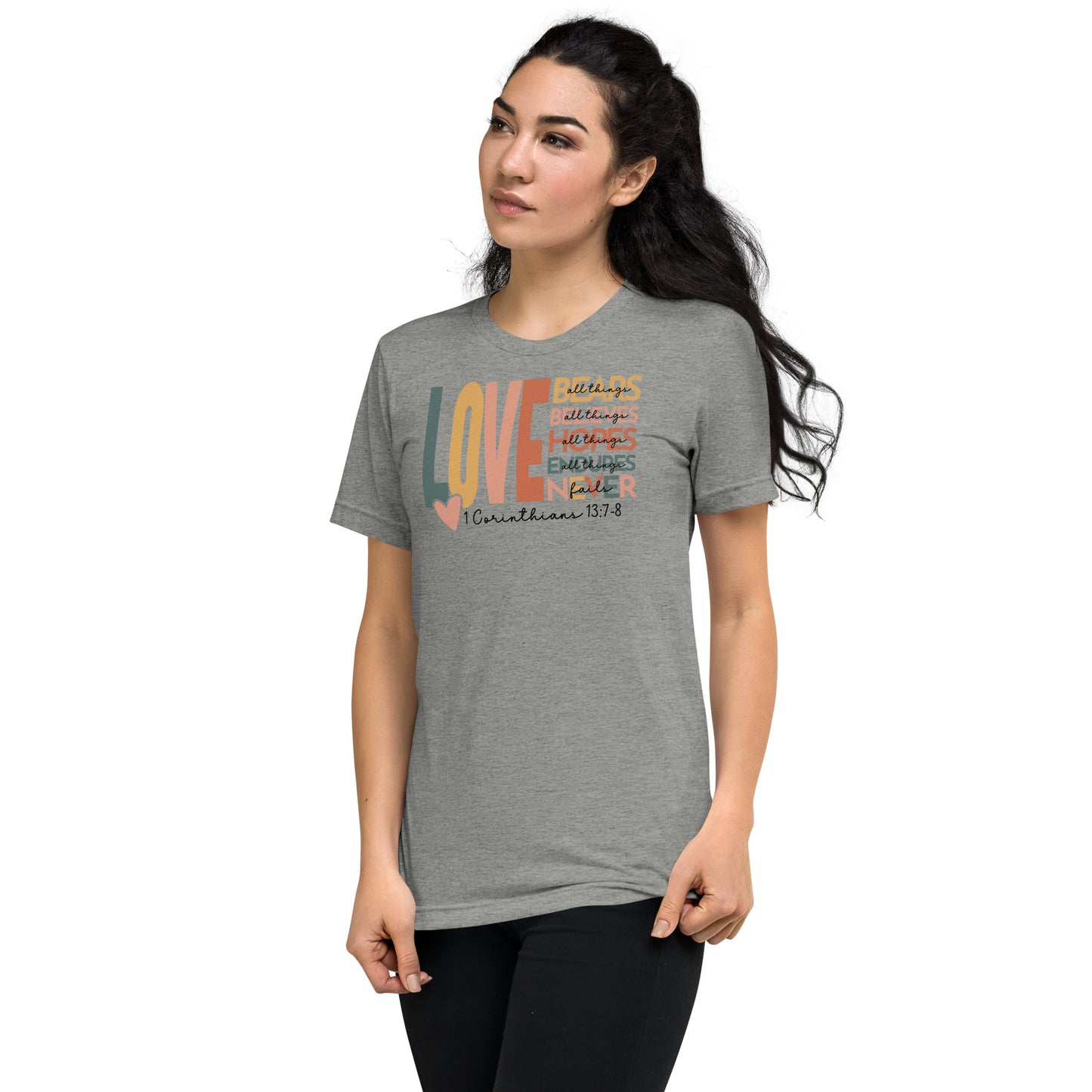 Love 1 Corinthians 13:7-8 Women's Triblend T-Shirt