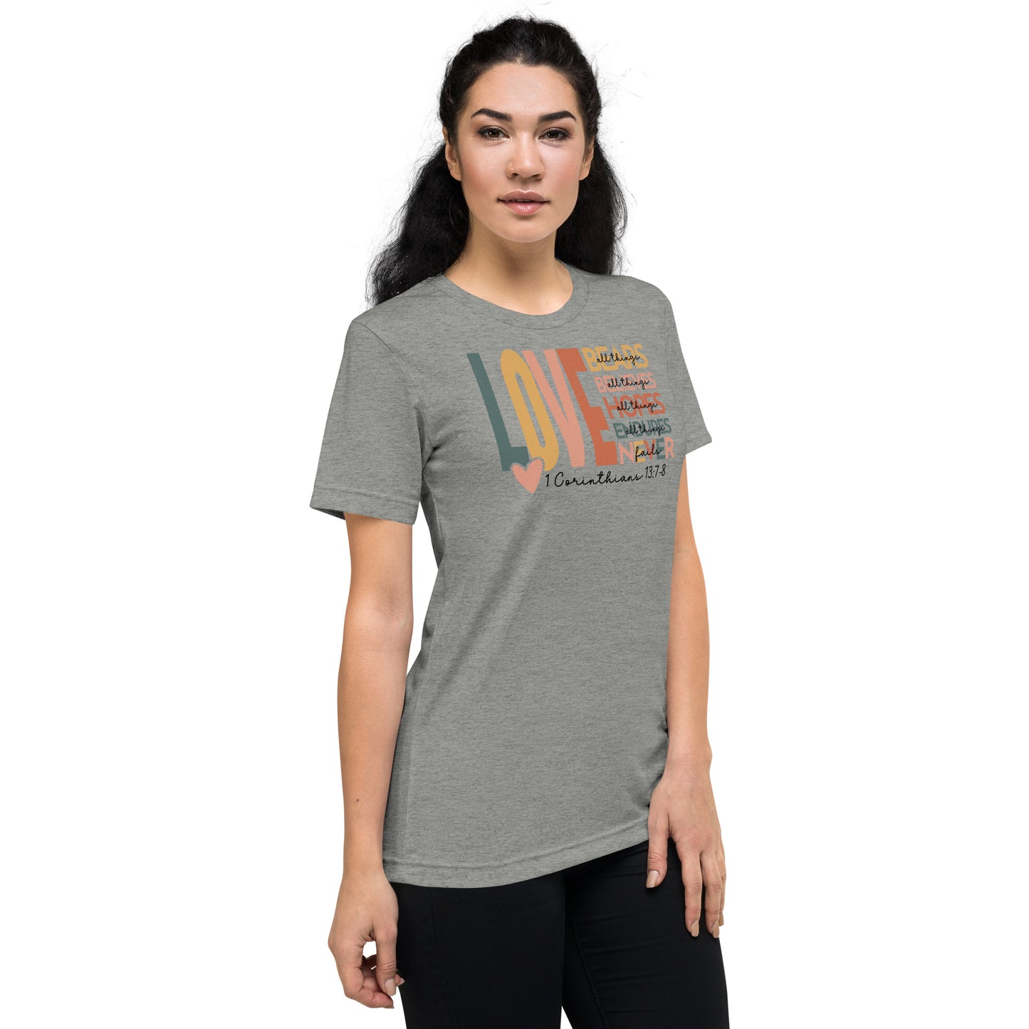 Love 1 Corinthians 13:7-8 Women's Triblend T-Shirt