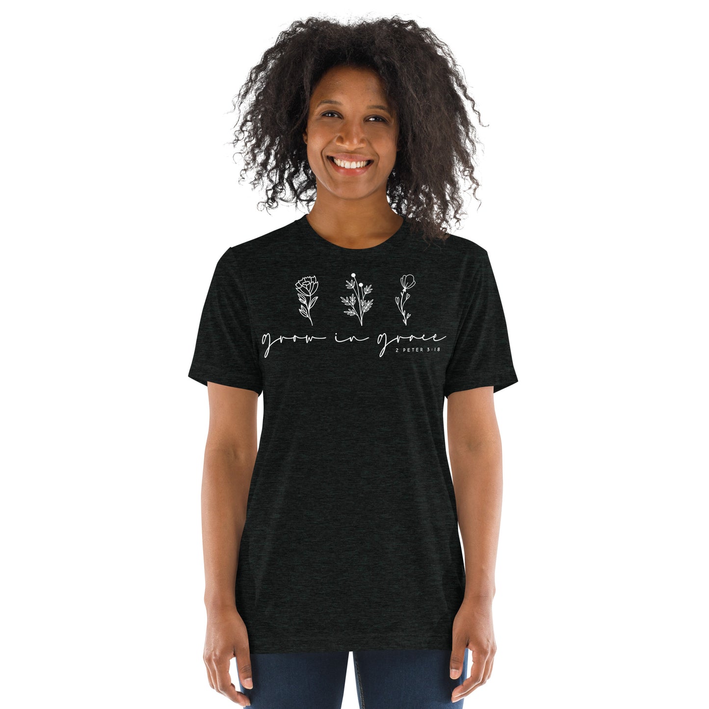 Grow in Grace 1 Peter 3:18 (W) Women's Short Sleeve T-shirt