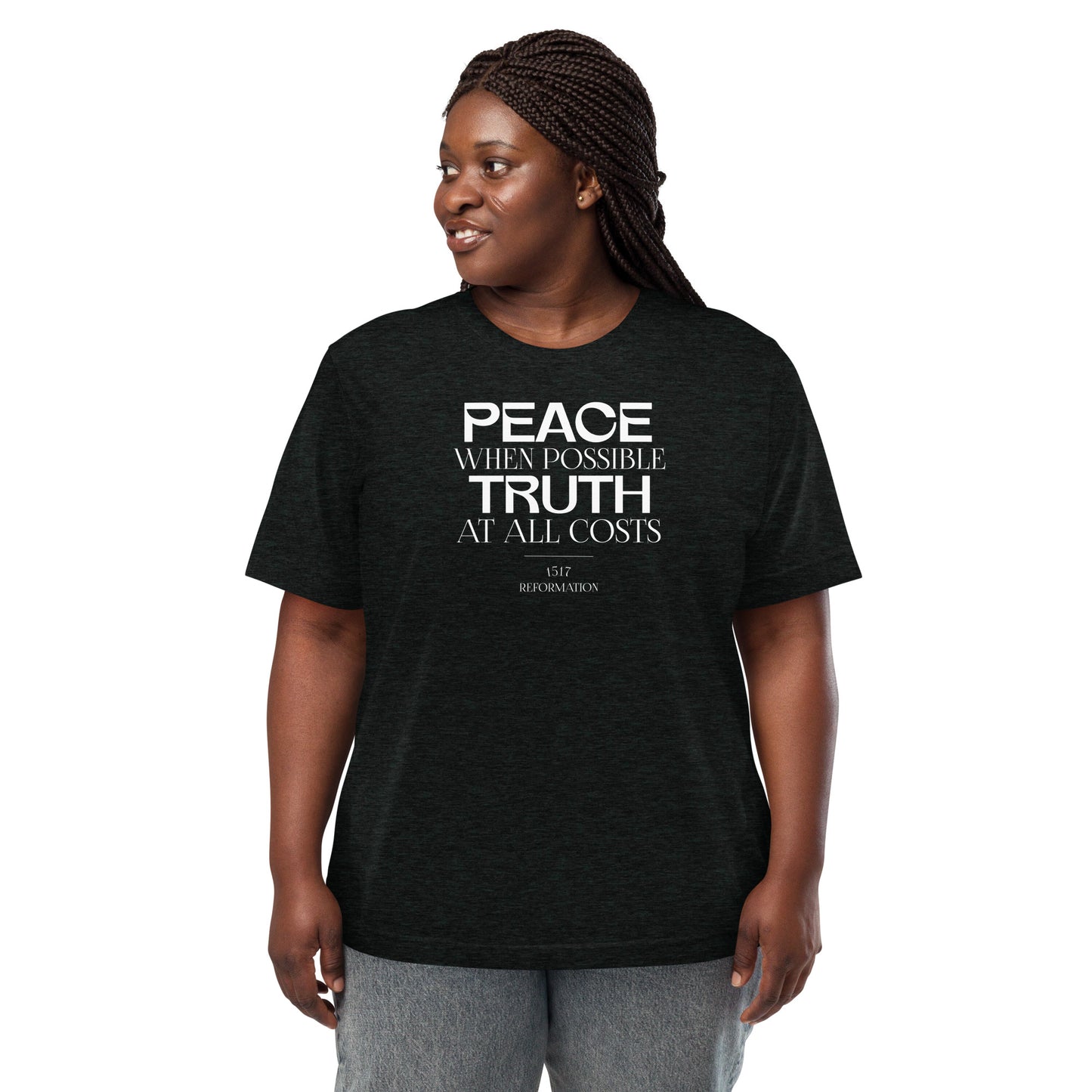 Peace When Possible Truth at All Costs Women's Triblend Short Sleeve T-shirt