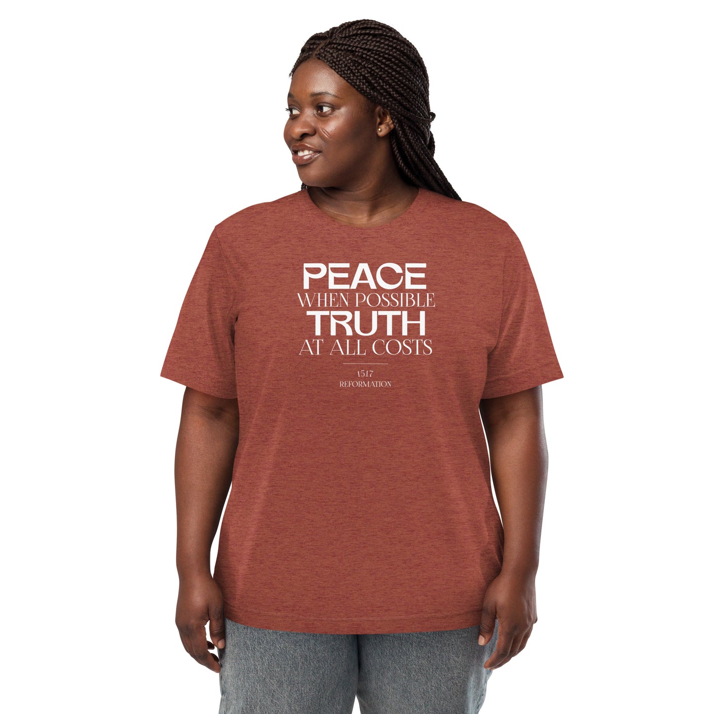 Peace When Possible Truth at All Costs Women's Triblend Short Sleeve T-shirt