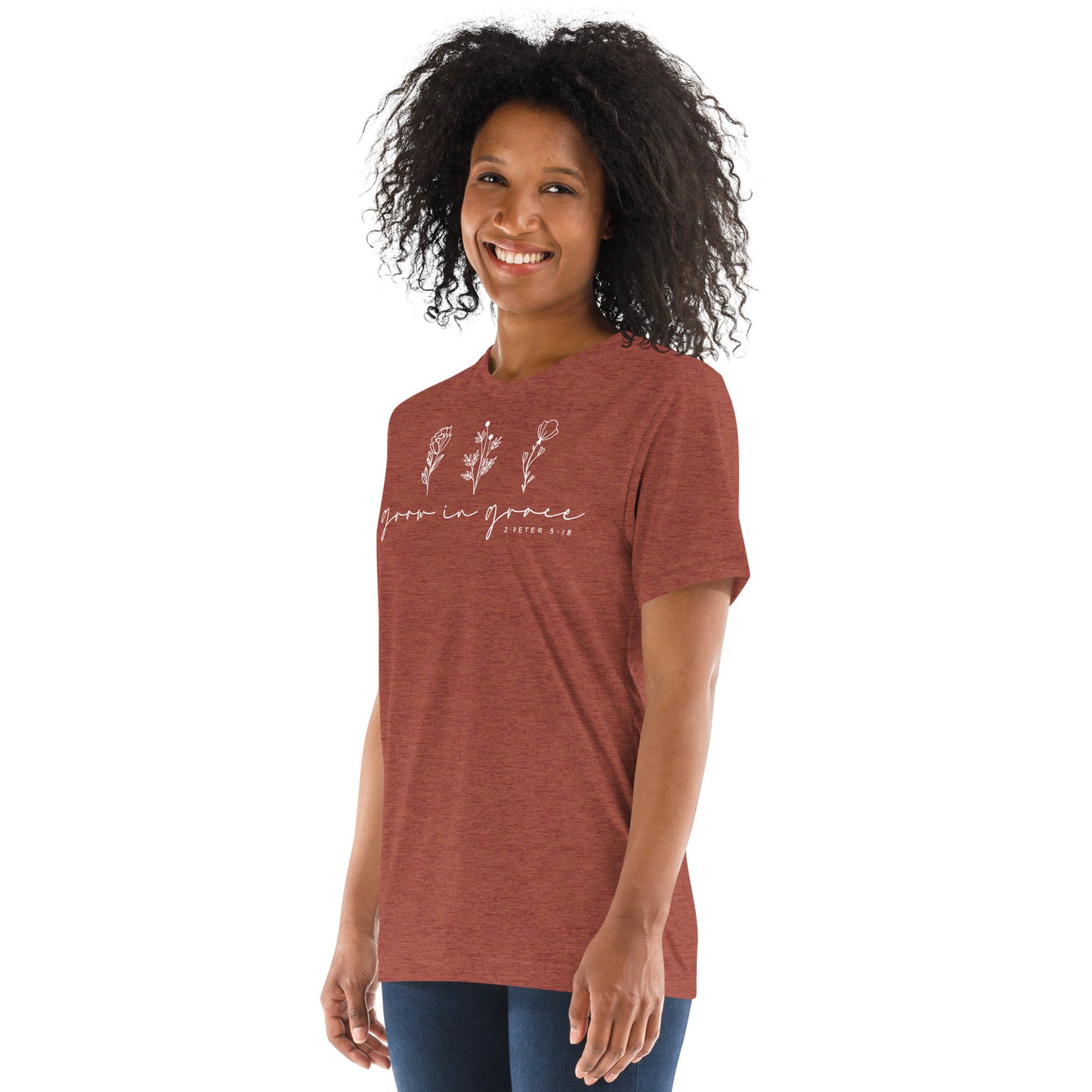 Grow in Grace 1 Peter 3:18 (W) Women's Short Sleeve T-shirt